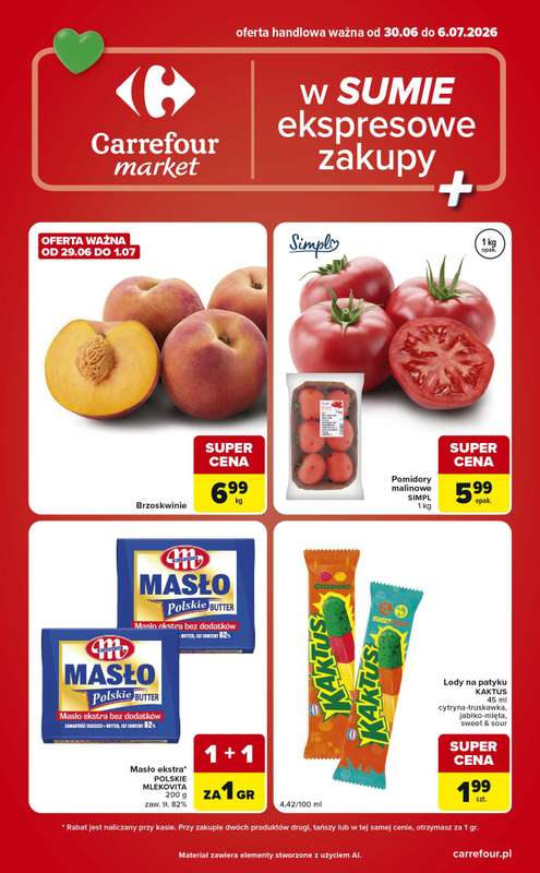 Carrefour Market - gazetka promocyjna Gazetka Ekspresowe zakupy od wtorku 30.06 do poniedziałku 06.07