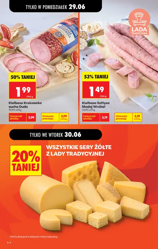 Biedronka - gazetka promocyjna Od poniedziałku, Z ladą tradycyjną od poniedziałku 29.06 do soboty 04.07 - strona 4