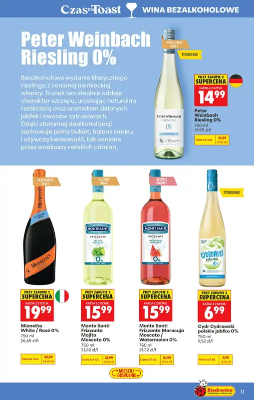 Biedronka - gazetka promocyjna Czas na Toast! od poniedziałku 29.06 do soboty 11.07 - strona 17