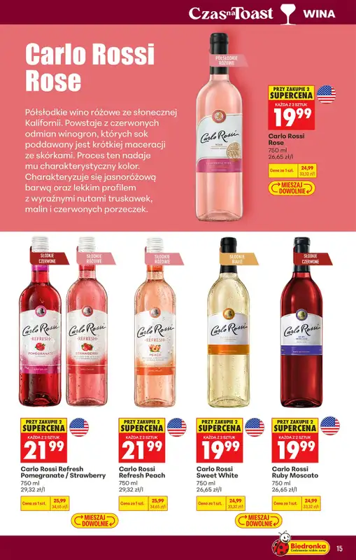 Biedronka - gazetka promocyjna Czas na Toast! od poniedziałku 29.06 do soboty 11.07 - strona 15