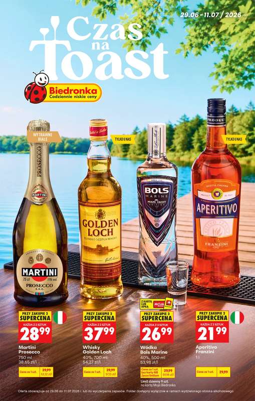 Biedronka - gazetka promocyjna Czas na Toast! od poniedziałku 29.06 do soboty 11.07