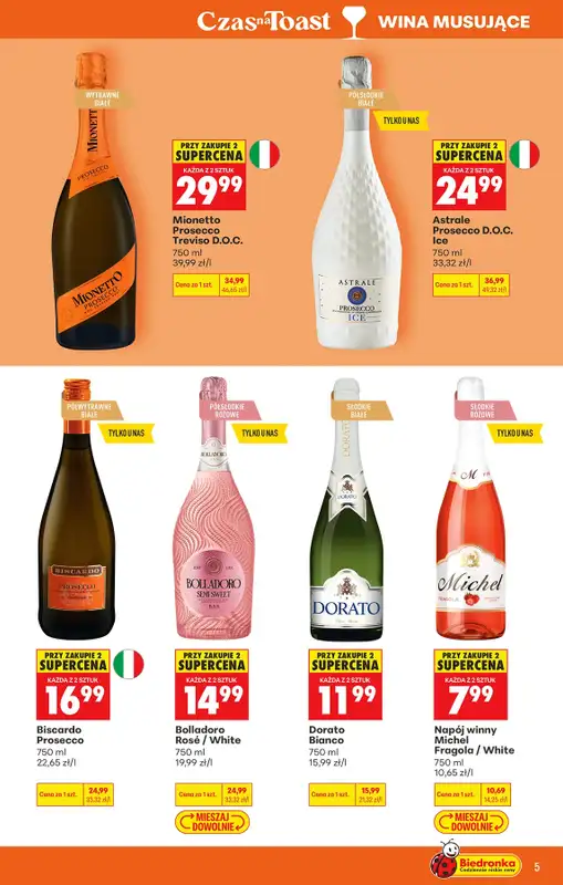 Biedronka - gazetka promocyjna Czas na Toast! od poniedziałku 29.06 do soboty 11.07 - strona 5