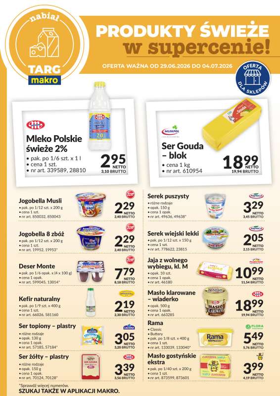 Makro - gazetka promocyjna Targ MAKRO - oferta świeża w super cenach! od poniedziałku 29.06 do soboty 04.07