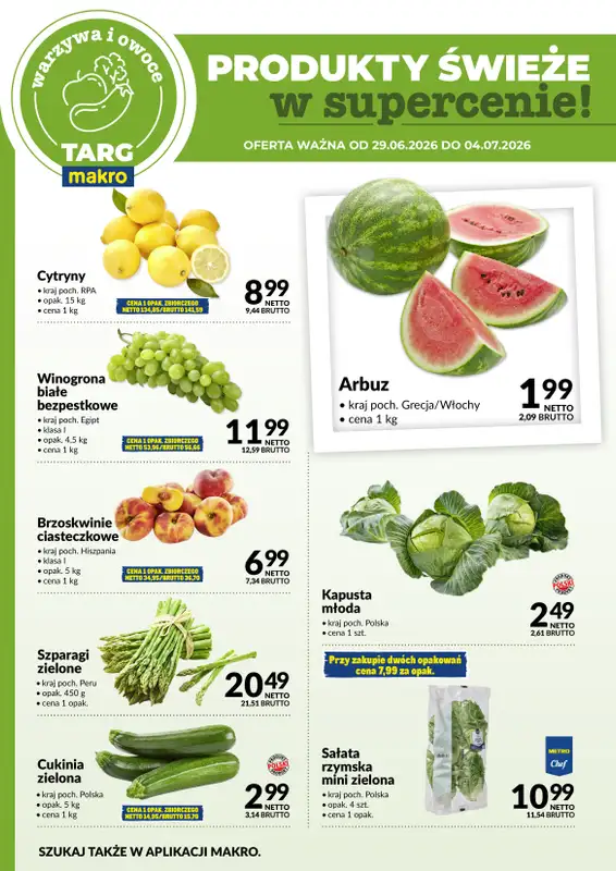 Makro - gazetka promocyjna Targ MAKRO - oferta świeża w super cenach! od poniedziałku 29.06 do soboty 04.07 - strona 5