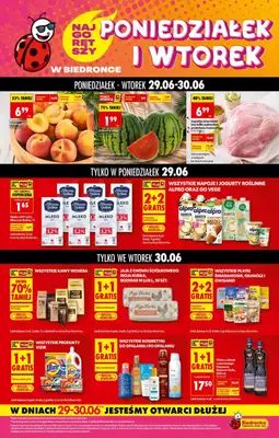 Biedronka - gazetka promocyjna Poniedziałek i wtorek w Biedronce od poniedziałku 29.06 do wtorku 30.06