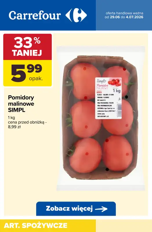 Carrefour - gazetka promocyjna Produkty na kanapki od poniedziałku 29.06 do soboty 04.07 - strona 4
