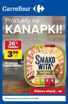 Carrefour - gazetka promocyjna Produkty na kanapki od poniedziałku 29.06 do soboty 04.07