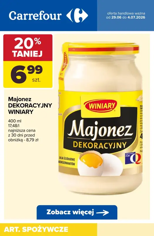 Carrefour - gazetka promocyjna Produkty na kanapki od poniedziałku 29.06 do soboty 04.07 - strona 2
