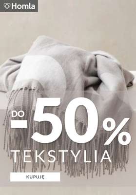 Homla - gazetka promocyjna Do -50% tekstylia do salonu od poniedziałku 29.06 