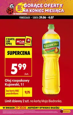 Biedronka - gazetka promocyjna Gorące oferty na koniec miesiąca, Z ladą tradycyjną od poniedziałku 29.06 do soboty 04.07 - strona 3