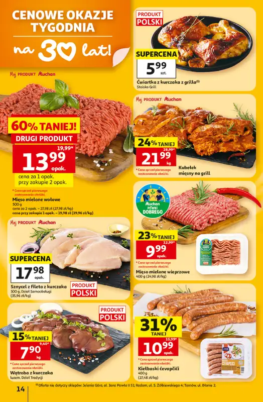 Auchan - gazetka promocyjna Gazetka 30 Lat Hipermarket Auchan od czwartku 02.07 do środy 08.07 - strona 14