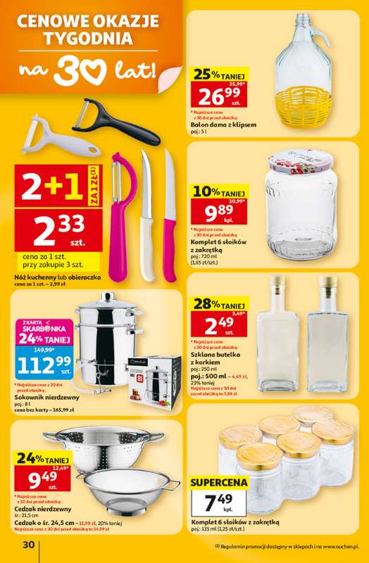 Auchan - gazetka promocyjna Gazetka 30 Lat Hipermarket Auchan od czwartku 02.07 do środy 08.07 - strona 30