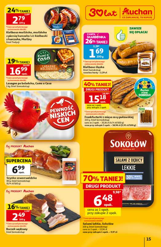 Auchan - gazetka promocyjna Gazetka 30 Lat Hipermarket Auchan od czwartku 02.07 do środy 08.07 - strona 15