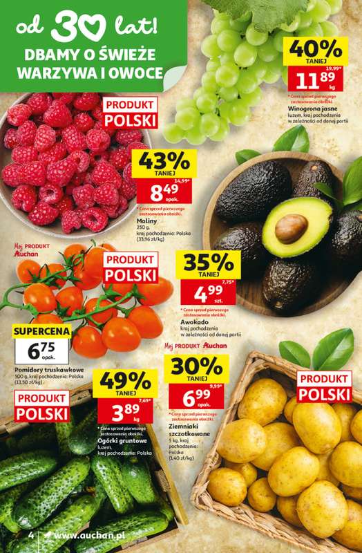 Auchan - gazetka promocyjna Gazetka 30 Lat Supermarket Auchan  do środy 08.07 - strona 4