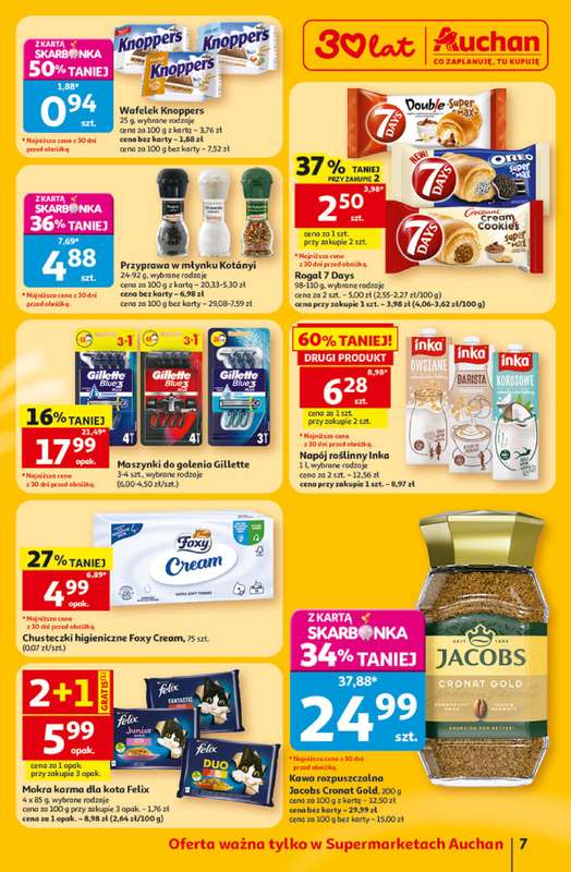 Auchan - gazetka promocyjna Gazetka 30 Lat Supermarket Auchan od czwartku 02.07 do środy 08.07 - strona 7