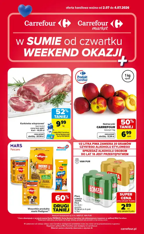 Carrefour - gazetka promocyjna W sumie od czwartku weekend okazji od czwartku 02.07 do soboty 04.07