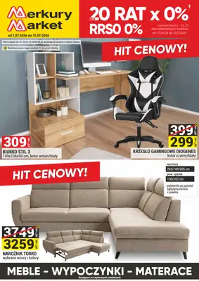 Merkury Market - gazetka promocyjna Gazetka Meble, wypoczynki, materace od środy 01.07 do piątku 31.07