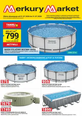 Merkury Market - gazetka promocyjna Gazetka Baseny i akcesoria basenowe od środy 01.07 do środy 15.07