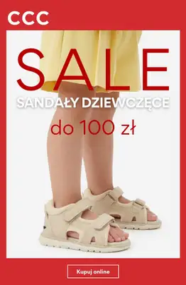 CCC - gazetka promocyjna SALE sandały dla dziewczynki do 100 zł od środy 01.07 