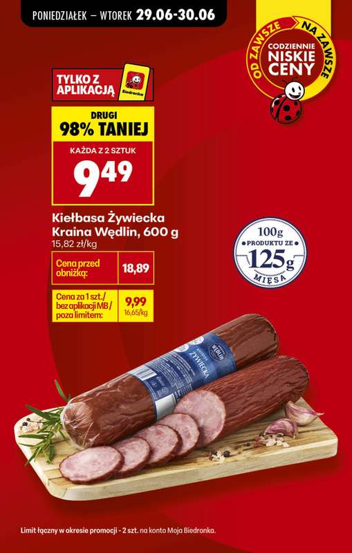 Biedronka - gazetka promocyjna Od poniedziałku, Z ladą tradycyjną od poniedziałku 29.06 do soboty 04.07 - strona 18