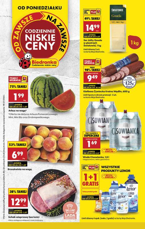 Biedronka - gazetka promocyjna Od poniedziałku, Z ladą tradycyjną od poniedziałku 29.06 do soboty 04.07