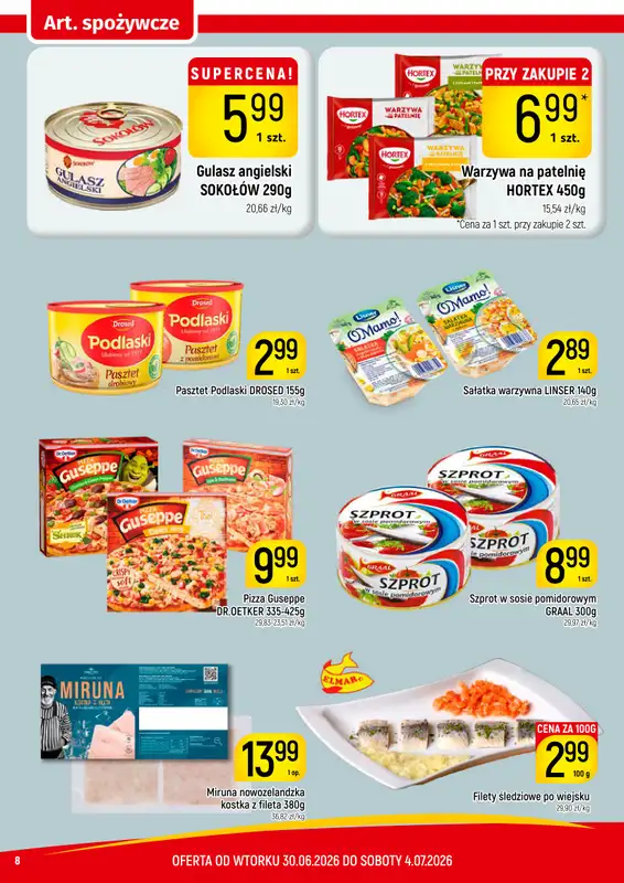 Delikatesy Piotruś Pan - gazetka promocyjna Gazetka od wtorku 30.06 do soboty 04.07 - strona 8