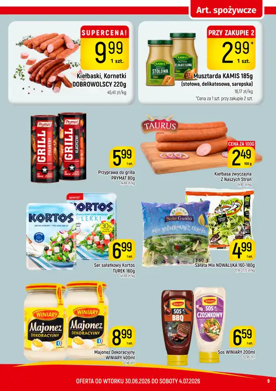 Delikatesy Piotruś Pan - gazetka promocyjna Gazetka od wtorku 30.06 do soboty 04.07 - strona 9