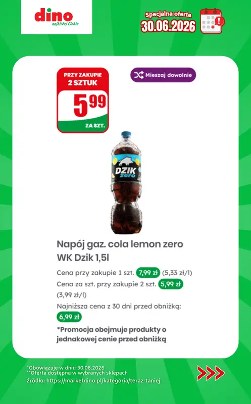 Dino - gazetka promocyjna Specjalna oferta na 30.06.2026 - promocje spoza gazetki od wtorku 30.06 do wtorku 30.06 - strona 5