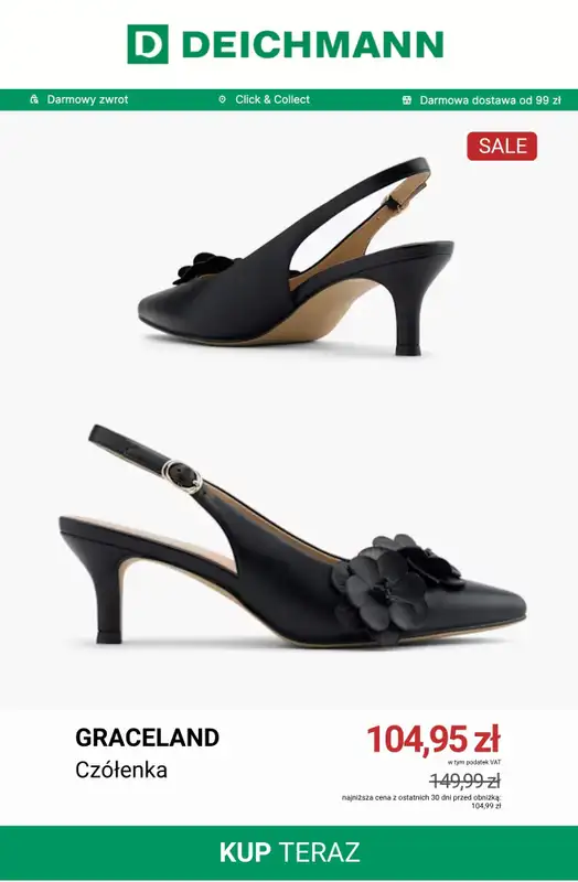Deichmann - gazetka promocyjna Do -50% na czółenka od środy 01.07  - strona 7
