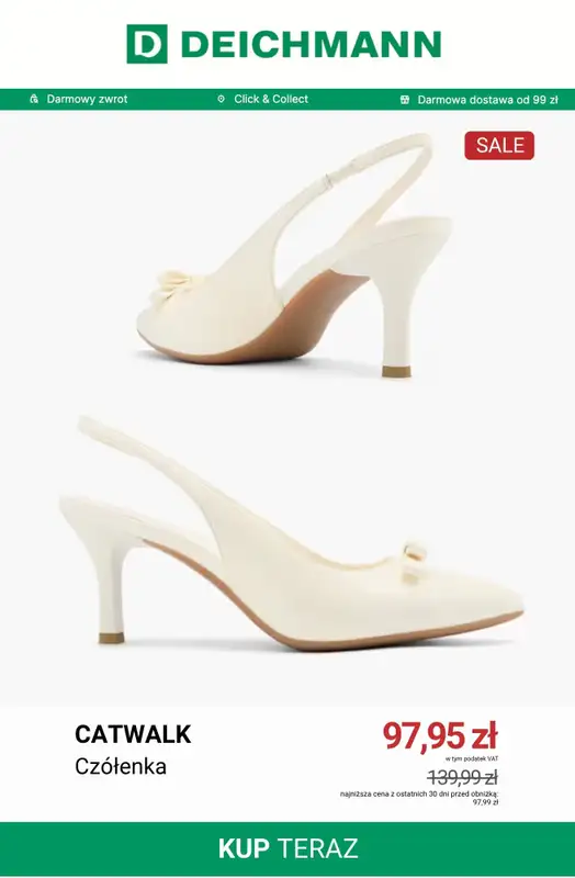 Deichmann - gazetka promocyjna Do -50% na czółenka od środy 01.07  - strona 10
