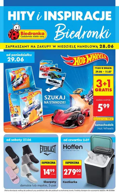 Biedronka - gazetka promocyjna Hity i inspiracje, od 27.06  