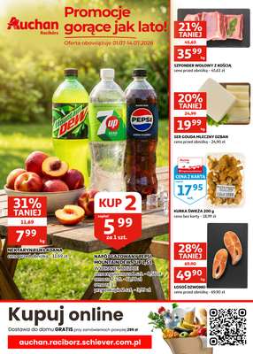 Auchan - gazetka promocyjna Gazetka Racibórz I Promocje gorące jak lato! od środy 01.07 do wtorku 14.07