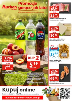 Auchan - gazetka promocyjna Gazetka Racibórz I Promocje gorące jak lato! od środy 01.07 do wtorku 14.07