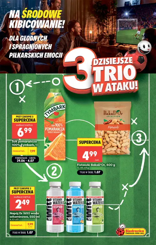 Biedronka - gazetka promocyjna Środowe kibicowanie  