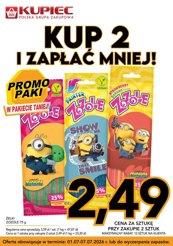 Kupiec - gazetka promocyjna Promopaki od środy 01.07 do wtorku 07.07 - strona 2