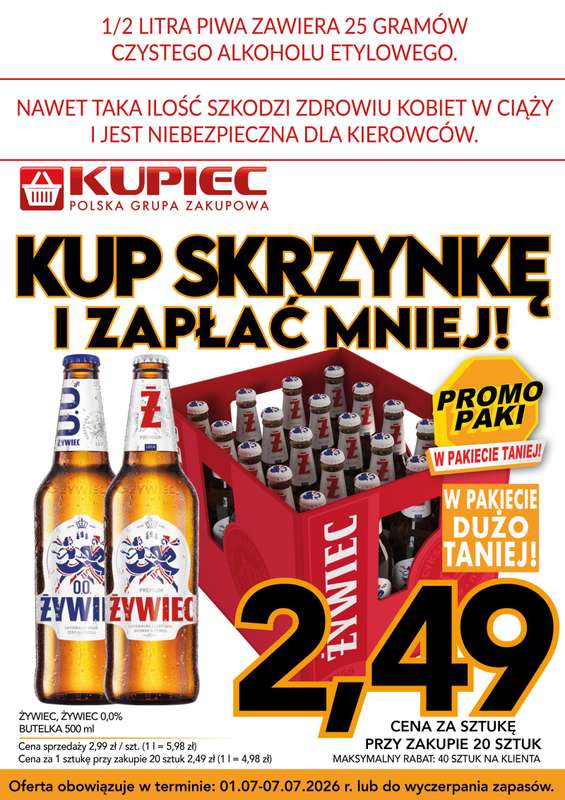 Kupiec - gazetka promocyjna Promopaki od środy 01.07 do wtorku 07.07