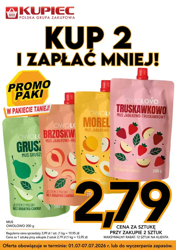Kupiec - gazetka promocyjna Promopaki od środy 01.07 do wtorku 07.07 - strona 7