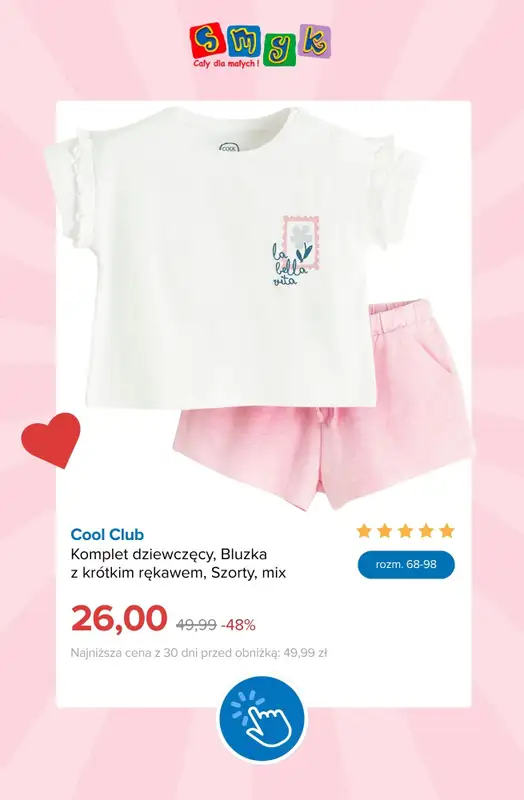 Smyk - gazetka promocyjna Wyprzedaż do -70% | Dla dziewczynek od środy 01.07  - strona 24