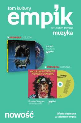 Empik - gazetka promocyjna Tom kultury: muzyka od środy 01.07 do wtorku 14.07