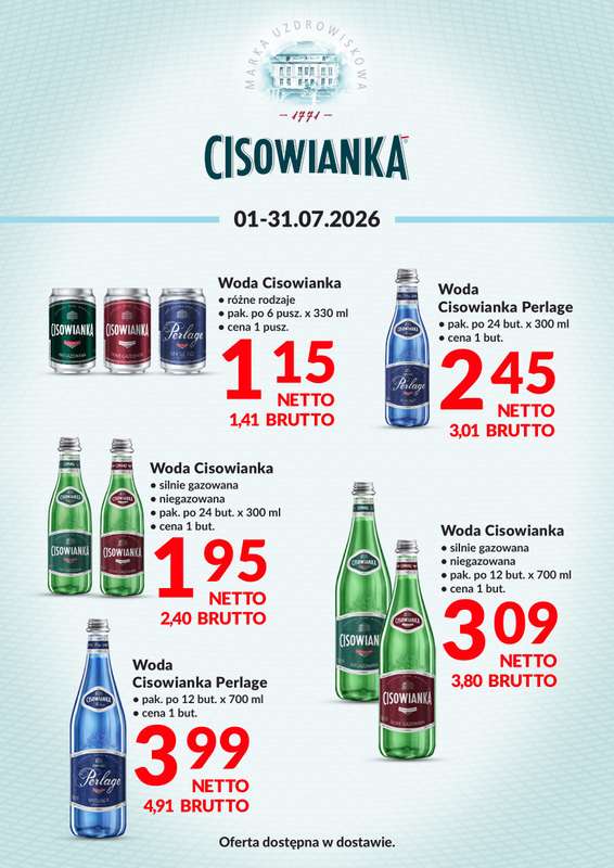 Makro - gazetka promocyjna Ulotka Cisowianka od środy 01.07 do piątku 31.07