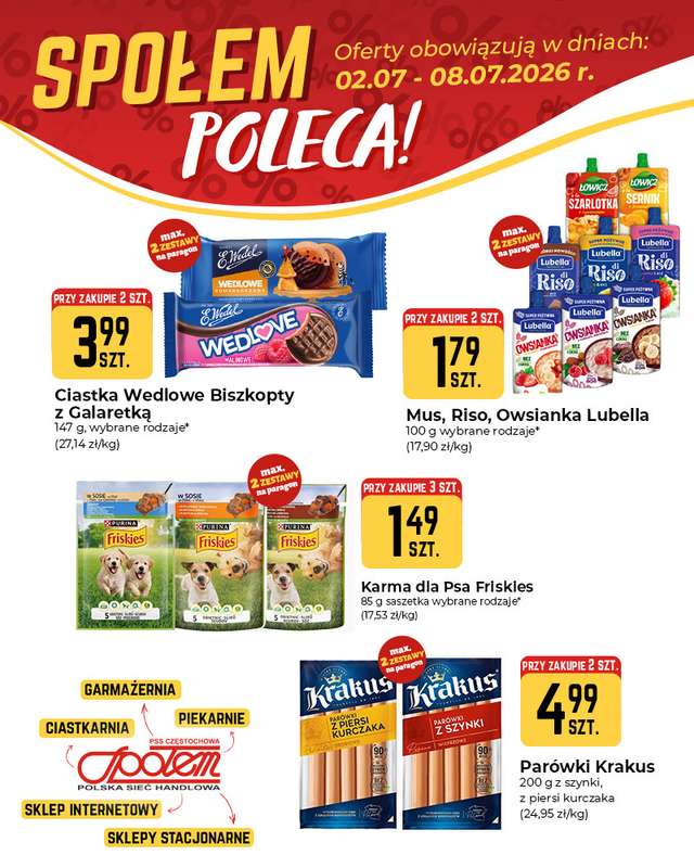 Społem Częstochowa - gazetka promocyjna Plakaty promocyjne od czwartku 02.07 do środy 08.07 - strona 3