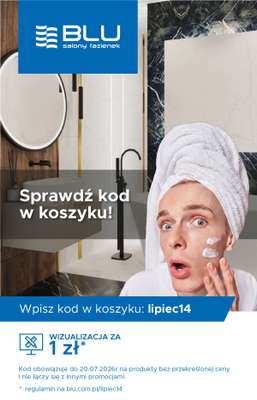 Blu Salony Łazienek - gazetka promocyjna Kod rabatowy od środy 15.07 do poniedziałku 20.07