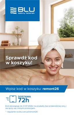 Blu Salony Łazienek - gazetka promocyjna Kod rabatowy od piątku 24.07 do piątku 31.07