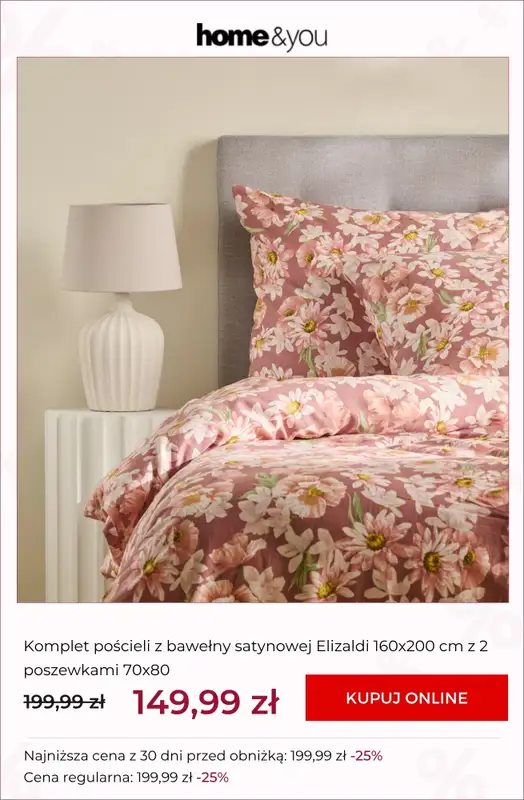 home&you - gazetka promocyjna SALE: tekstylia sypialniane od środy 01.07 do środy 08.07 - strona 12