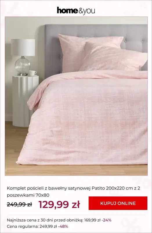 home&you - gazetka promocyjna SALE: tekstylia sypialniane od środy 01.07 do środy 08.07 - strona 4