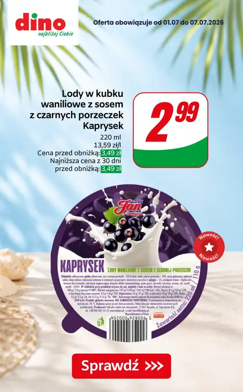 Dino - gazetka promocyjna Lody w supercenach! od czwartku 02.07 do wtorku 07.07 - strona 8