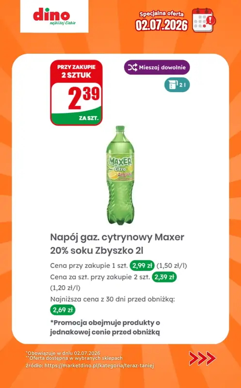 Dino - gazetka promocyjna Specjalna oferta na 02.07.2026 - promocje spoza gazetki od czwartku 02.07 do czwartku 02.07 - strona 7