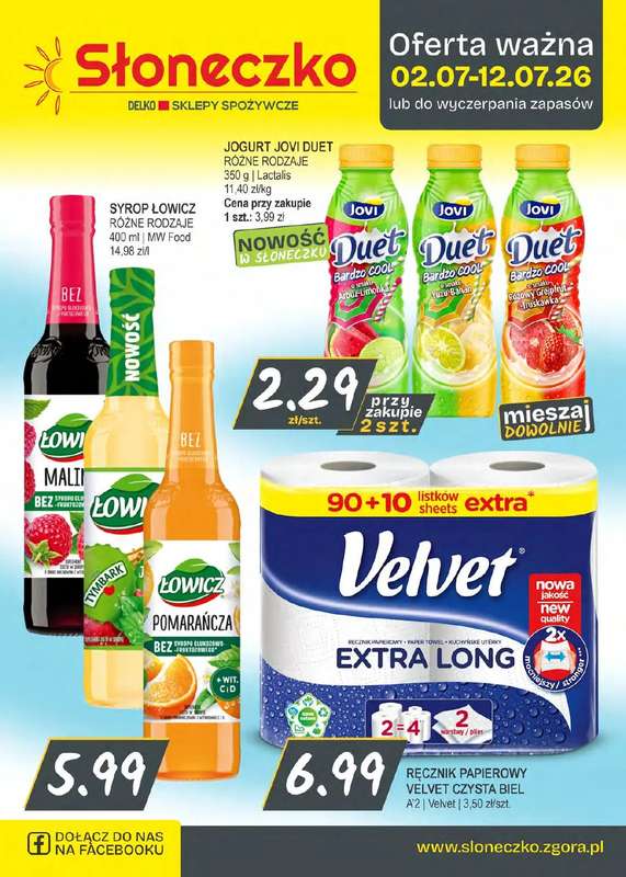 Słoneczko - gazetka promocyjna Gazetka od czwartku 02.07 do niedzieli 12.07