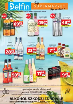 Delfin - gazetka promocyjna Ulotka alkoholowa  do niedzieli 19.07