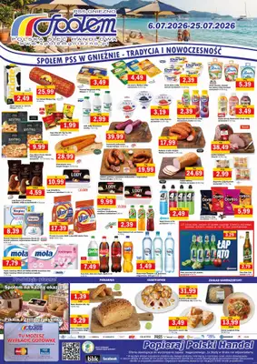 Społem - Blisko i Korzystnie - gazetka promocyjna Plakat promocyjny PSS Gniezno od poniedziałku 06.07 do soboty 25.07